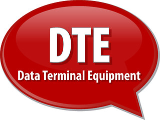 Image showing DTE acronym definition speech bubble illustration