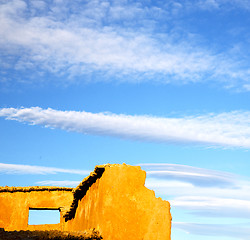 Image showing season clouds   africa in morocco  old    contruction and the hi