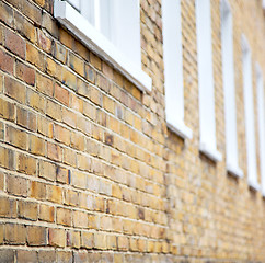 Image showing old window in europe london  red brick wall and      historical 