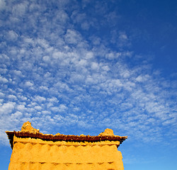 Image showing season clouds   africa in morocco  old    contruction and the hi