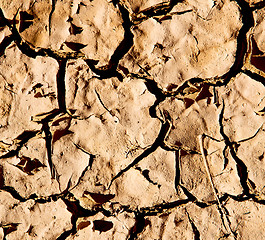 Image showing cracked sand in morocco africa desert abstract macro