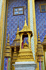 Image showing  pavement gold    temple   in   bangkok  blue