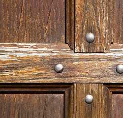 Image showing   brass brown knocker and   olona varese italy