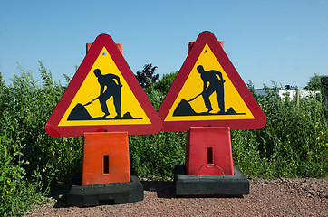 Image showing Roadwork traffic signs