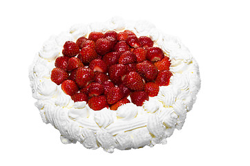 Image showing Creamy strawberry cake