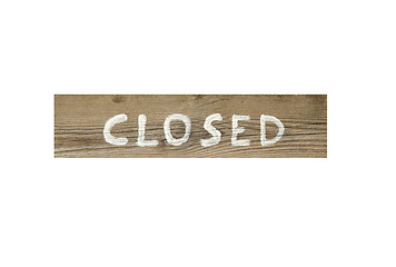 Image showing Closed written at a wooden sign