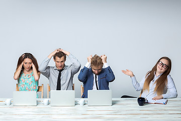 Image showing Business team working on their business project together at office