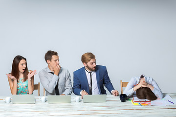 Image showing Business team working on their business project together at office