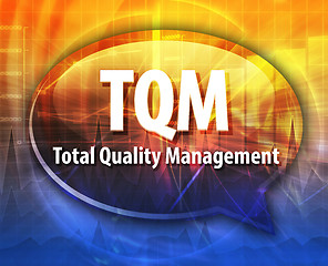 Image showing TQM acronym word speech bubble illustration