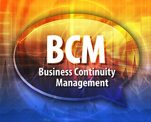 Image showing BCM acronym word speech bubble illustration