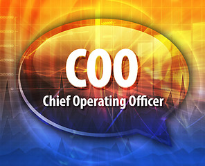 Image showing COO acronym word speech bubble illustration