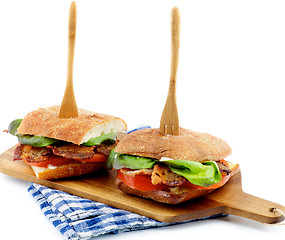 Image showing Ciabatta Bacon Sandwiches