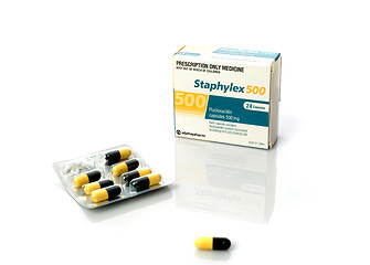 Image showing Prescription Medicine - Staphylex antibiotic capsules