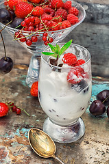 Image showing ice cream with fresh fruit