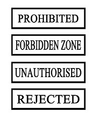 Image showing four prohibited stamps
