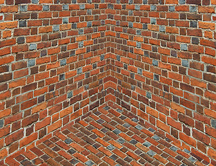 Image showing angle in the room with walls from the red brick