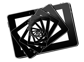 Image showing kaleidoscope from black tablets