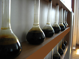 Image showing sample of oil in the flasks