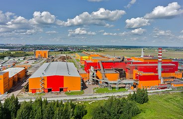 Image showing Aerial view on iron and steel works factory. Russia