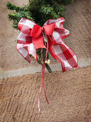 Image showing Red white bow Christmas Market