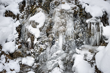 Image showing Waterfall with snow Bavaria