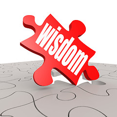 Image showing Wisdom word with puzzle background