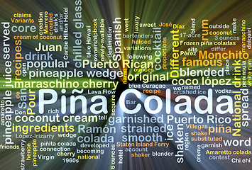 Image showing Pina colada background concept glowing