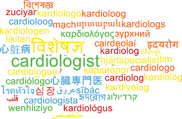 Image showing Cardiologist multilanguage wordcloud background concept