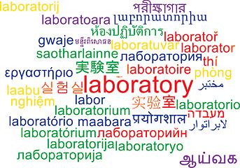 Image showing Laboratory multilanguage wordcloud background concept