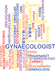 Image showing Gynaecologist multilanguage wordcloud background concept