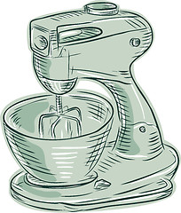 Image showing Kitchen Mixer Vintage Etching