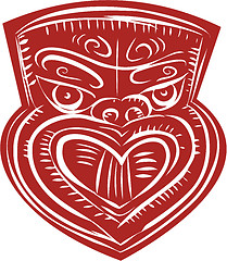 Image showing Maori Mask Etching