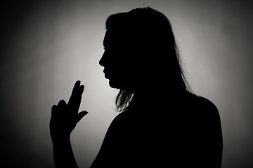 Image showing Silhouette of a girl