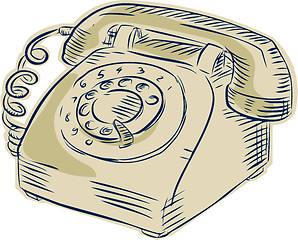 Image showing Telephone Vintage Etching