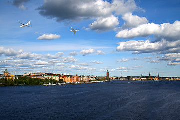 Image showing Busy skies over Stockholm