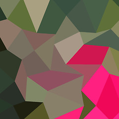 Image showing Cerise Red Green Abstract Low Polygon Background