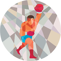 Image showing Boxer Boxing Punching Circle Low Polygon