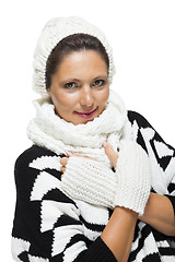 Image showing Attractive elegant woman in winter fashion