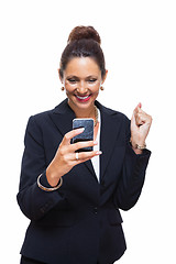 Image showing Businesswoman Calling Someone on Mobile Phone