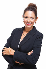 Image showing Confident Businesswoman Against White Background