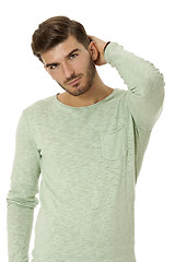 Image showing young man in casual fashion on white