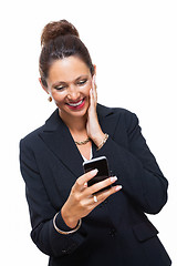 Image showing Businesswoman Calling Someone on Mobile Phone