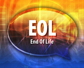 Image showing EOL acronym word speech bubble illustration