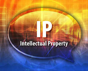 Image showing IP acronym word speech bubble illustration