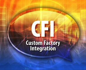 Image showing CFI acronym word speech bubble illustration