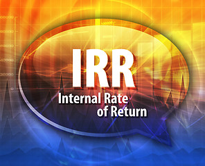 Image showing IRR acronym word speech bubble illustration