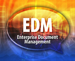 Image showing EDM acronym word speech bubble illustration