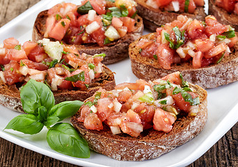 Image showing plate of bruschettas