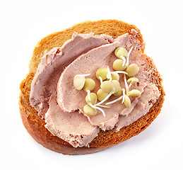 Image showing toasted bread slice with meat pate