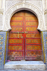 Image showing historical in  antique building door morocco style africa   wood